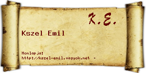 Kszel Emil névjegykártya